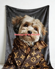 Premium LV Monogram Dog Decorative Blanket 235